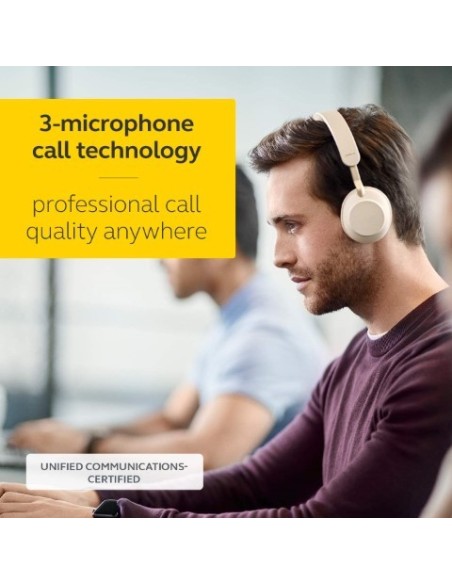 Jabra Evolve2 65 Auriculares UC Mono Bluetooth Beige - Calidad De Llamadas Superior  