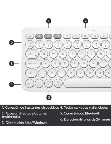 Oferta Teclado Logitech K380 Multidevice Bluetooth Blanco kiwiku