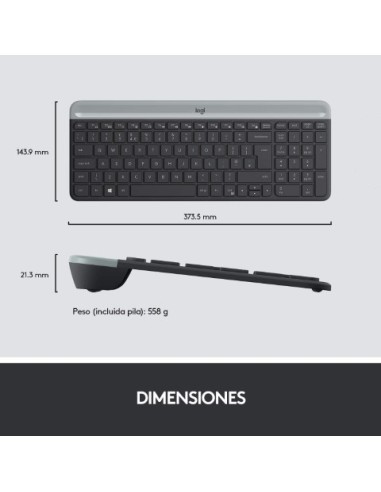 Oferta Teclado logitech mk470 slim combo Inalámbrico con Ratón