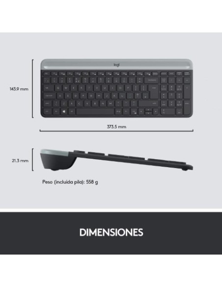 Oferta Teclado logitech mk470 slim combo Inalámbrico con Ratón