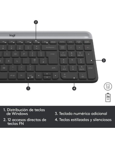 Oferta Teclado logitech mk470 slim combo Inalámbrico con Ratón
