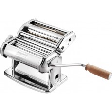 Máquina para hacer pasta italiana en acero inoxidable plateado