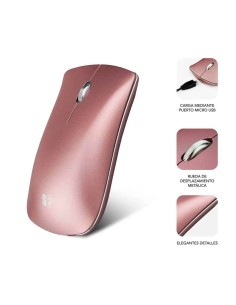 Raton Optico Wireless Bluetooth Elegant Gold Rose Subblim 2400Dpi 2