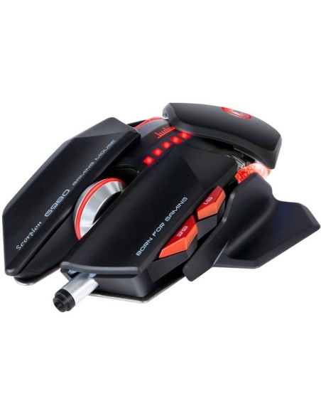 Raton Gaming Scorpion G980 Bk Negro Led Rgb Usb 6 Botones 6000Dpi