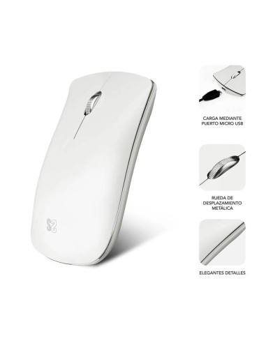 Ratón Blanco  Inalámbrico Bluetooth Compacto 2400Dpi
