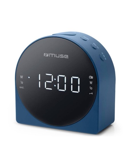 Muse m-185 cbl azul radio despertador am/fm altavoz integrado.