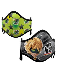 Ofertón ZAGTOON  Pack 2 mascarillas cat noir prodigiosa ladybug surtido juvenil