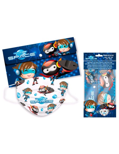 Comprar KIDS LICENSING  Set 5 mascarillas infantiles quirurgicas desechables + estuche space