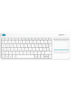 Teclado Inalámbrico Logitech K400 Plus Touchpad Ingles Blanco