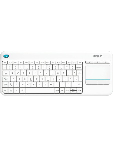 Teclado Inalámbrico Logitech K400 Plus Touchpad Ingles Blanco