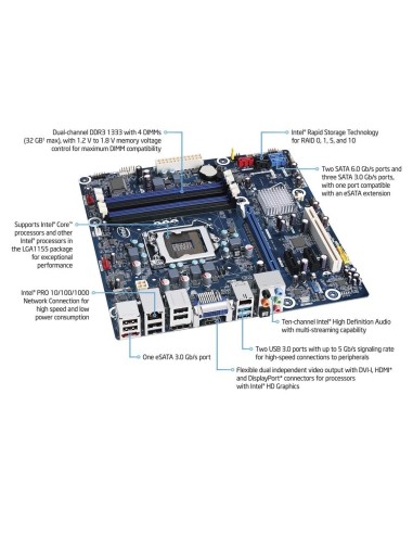 Intel DH67GDB3 - Placa base (Dual, 1066, 1333 MHz, 32 GB, Intel, Core i3, Core i5, Core i7, Socket H2 (LGA 1155)): Kiwiku.com: I
