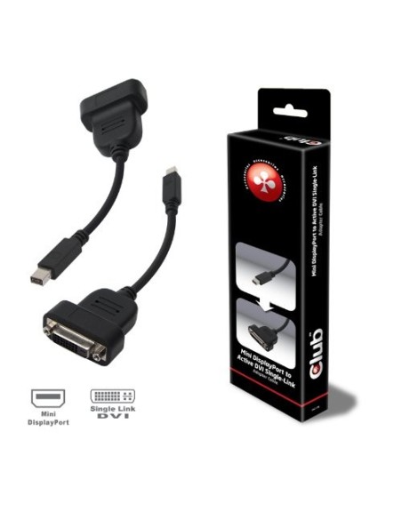 Club3D CAC-1152 - Adaptador mini DisplayPort a DVI, negro