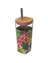 Vaso cristal liquid cube pink jungle quokka 540ml
