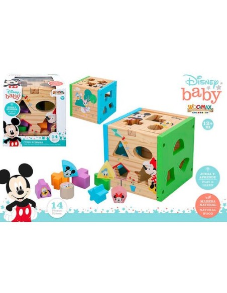 Mejor Precio en WOOMAX  Cubo formas madera mickey minnie disney