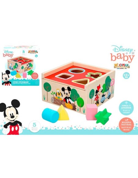Mejor Precio en WOOMAX  Cubo formas madera mickey minnie disney 5 piezas