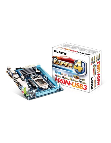 Gigabyte GA-H61N-USB3 - Placa base (DDR3 SDRAM, LGA 1155/Socket H2, Mini-ITX, PCI Express x16, HDMI, USB 2.0, USB 3.0, eSATA II)
