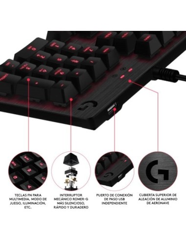 Logitech G413 Teclado Gaming Mecánico USB QWERTY Español 920-008531