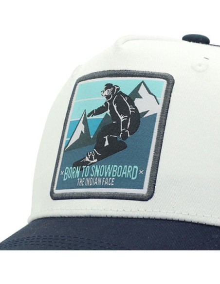 Oportunidad THE INDIAN FACE 66563 Gorra the indian face born to snowboard blanco y azul