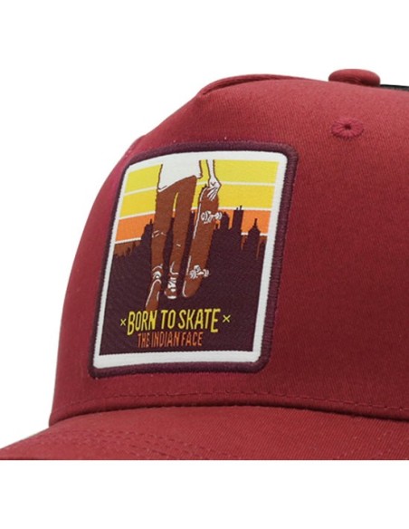 Oferta - THE INDIAN FACE 66568 Gorra the indian face born to skate rojo y negro