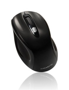 Gigabyte GM-M7600 - Ratón óptico inalámbrico con receptor nano (2.4 GHz, alcance de 10 m, 1600 - 800 ppp, 3 botones), negro: GIG