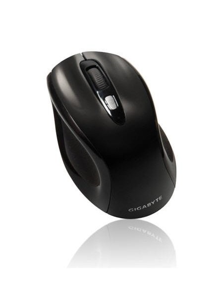 Gigabyte GM-M7600 - Ratón óptico inalámbrico con receptor nano (2.4 GHz, alcance de 10 m, 1600 - 800 ppp, 3 botones), negro: GIG