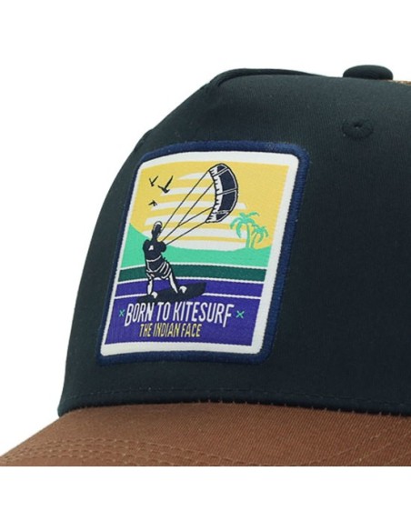 Oportunidad THE INDIAN FACE 66573 Gorra the indian face born to kitesurf azul y marrÓn