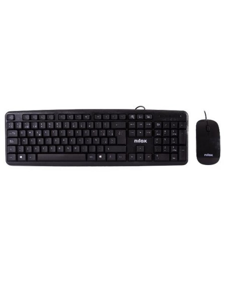 Oportunidad Nilox NXKME000004 Kit de Teclado y Ratón Flat USB Español