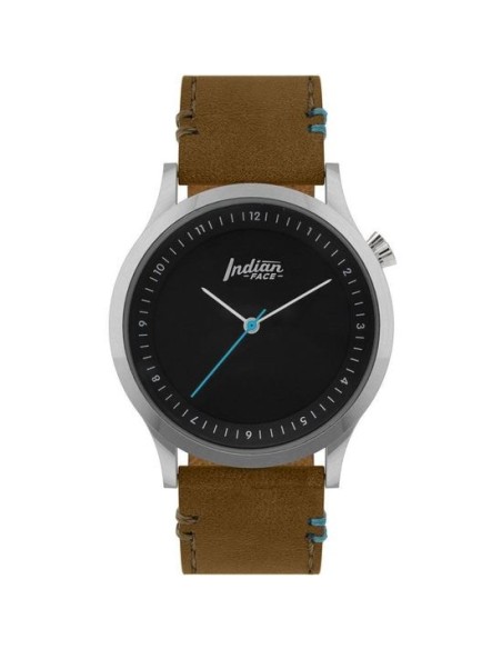 Oferta - THE INDIAN FACE 62734 Reloj scope silver and black - pulsera marrÓn oscuro