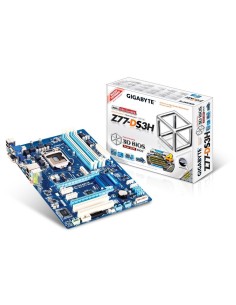 Gigabyte GA-Z77-DS3H - Placa base (LGA 1155, Intel Z77, 4 x DDR3, 1600+MHz, Intel HD Graphics, UEFI DualBIOS), azul: GIGABYTE: K