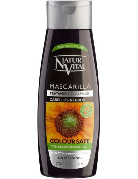 Mascarilla Coloursafe NATUR VITAL para Cabello Negro 300 ml | Kiwiku