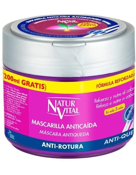 Natur Vital Mascarilla Anticaída Antirotura 500 ml | Tratamiento Capilar Fortalecedor | Kiwiku