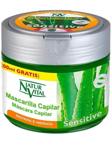 Mascarilla NATURALEZA Y VIDA Repara E Hidrata Sensitive 500 ml para Cabello Seco | Kiwiku