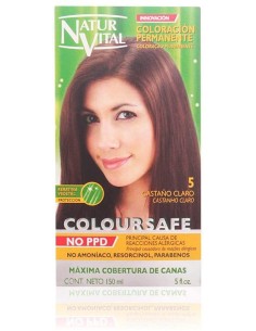 NATUR VITAL COLOURSAFE Tinte Permanente 5 Castaño Claro 150 ml | Sin Amoníaco | Kiwiku