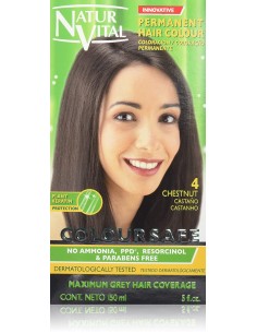 Oportunidad NATURALEZA Y VIDA  Coloursafe Tinte Permanente Tono 4 Castaño, 150 ml