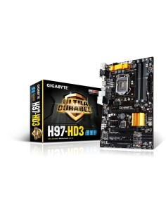 Gigabyte H97-HD3 - Placa base (Intel, DDR3-SDRAM Dual Channel, SATA, 2 x PCI 2.0, 6 x USB 3.0/2.0, 8 x USB 2.0/1.1), negro: GIGA