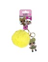 Llavero acrilico pompom lol, Color Amarillo, Talla T.UNICA