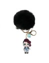 Llavero acrilico pompom lol, Color Negra, Talla T.UNICA