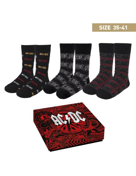 Oferta - Cerda 2200007097 Pack calcetines 3 piezas acdc, T.U.(35-41)