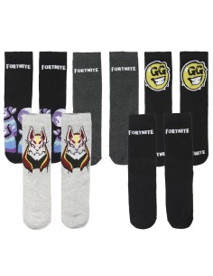 Ofertón Cerda 2200005080_T3942-C02 Pack calcetines fortnite, Color Negra, T.39/42