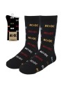 Calcetines acdc, Color Negra, letras T.U.(40-46)