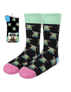 Oportunidad Cerda 2200006577_35-41-C51 Calcetines adulto the mandalorian, Color Negra, Talla T.U.(35-41)