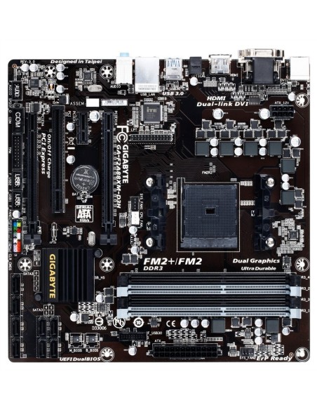 Gigabyte GA-F2A88XM-D3H - Placa base (DDR3, Socket FM2+, PCI Express 3.0, Radeon HD 7000) negro: GIGABYTE: Kiwiku.com: Informáti