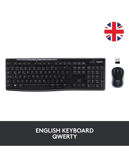 Teclado y Ratón Logitech Mk270 Inalambrico Ingles Uk 920-004523