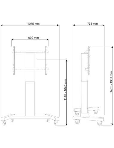 PLASMA-M2250SILVER Soporte de suelo móvil NewStar para TV