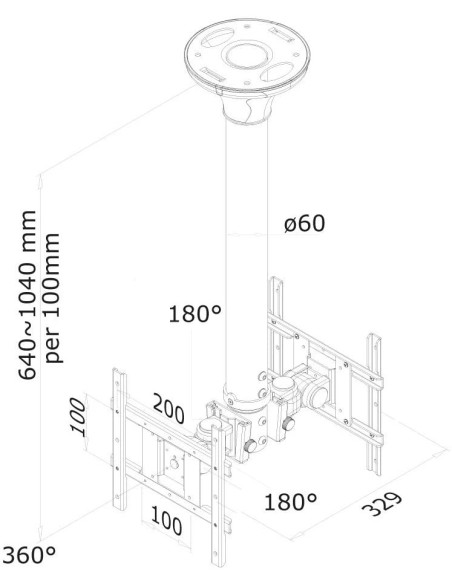Oferta - FPMA-C200D Soporte de techo NewStar para TV | kiwiku