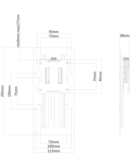 FPMA-LIFT100BLACK NewStar adaptador ajustable | kiwiku
