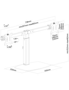 FPMA-D865DBLACK Soporte de escritorio NewStar 2 monitores 2