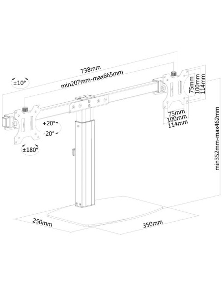 FPMA-D865DBLACK Soporte de escritorio NewStar 2 monitores
