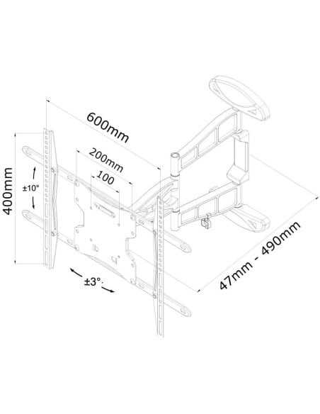 Ofertón LED-W500 Soporte de pared NewStar para TV | kiwiku