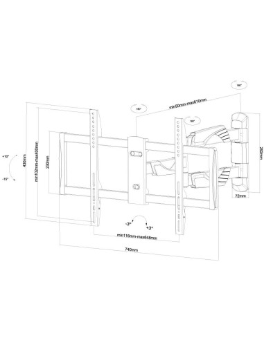 NM-W460WHITE Soporte de pared NewStar para TV Blanco | kiwiku